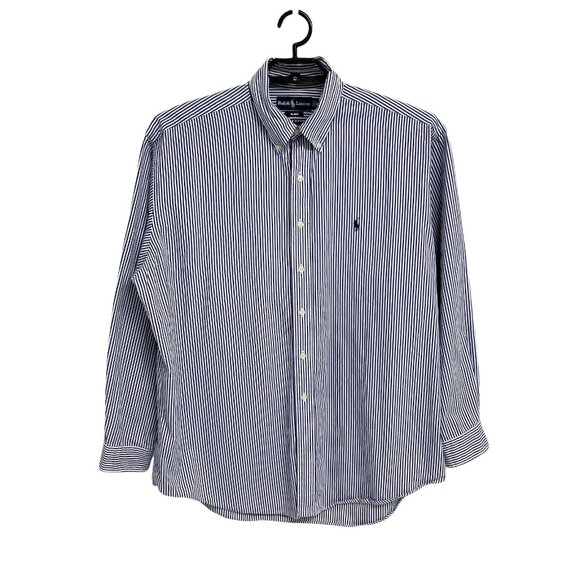 Ralph Lauren Blake Men's Collared Blue Striped Button Up Dress Shirt Size XL - Picture 1 of 7